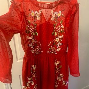 ASOS Embroidered ruffle dress ❤️